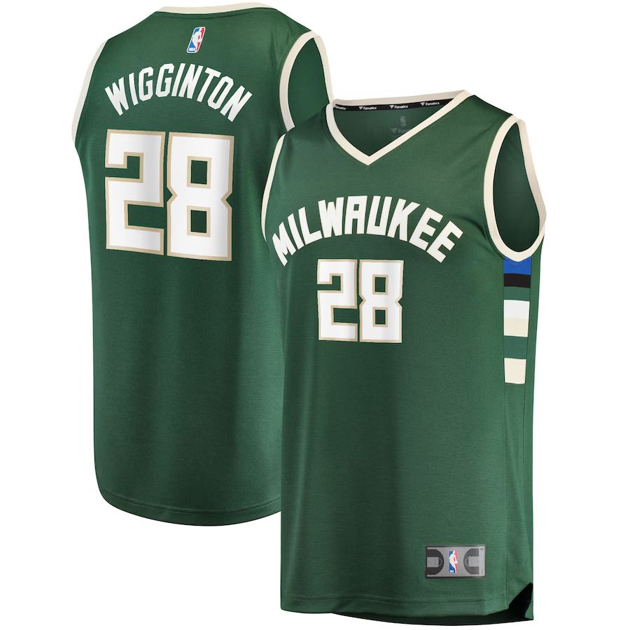 Men Milwaukee Bucks #28 Lindell Wigginton Fanatics Branded Green Fast Break Replica NBA Jersey->milwaukee bucks->NBA Jersey